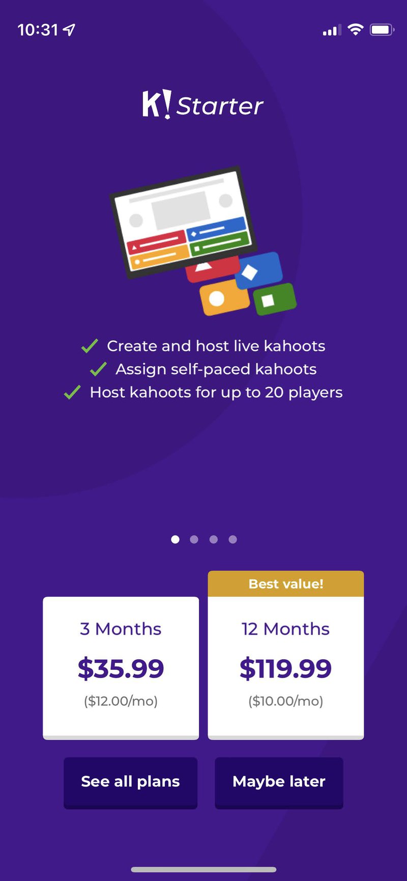 kahoot paywall