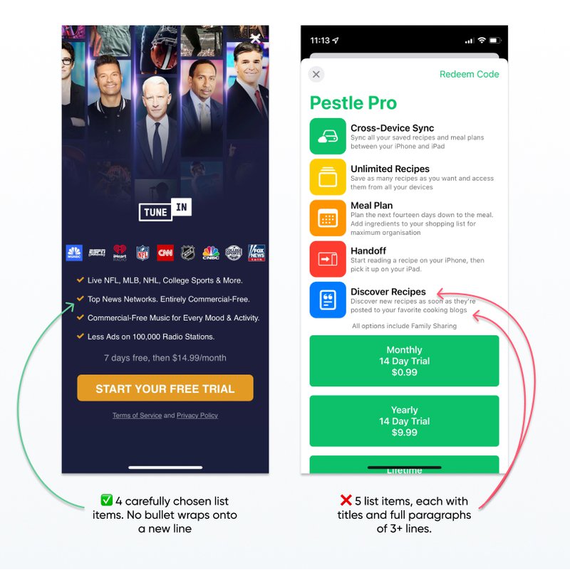 Nami mobile app paywall best practices for text