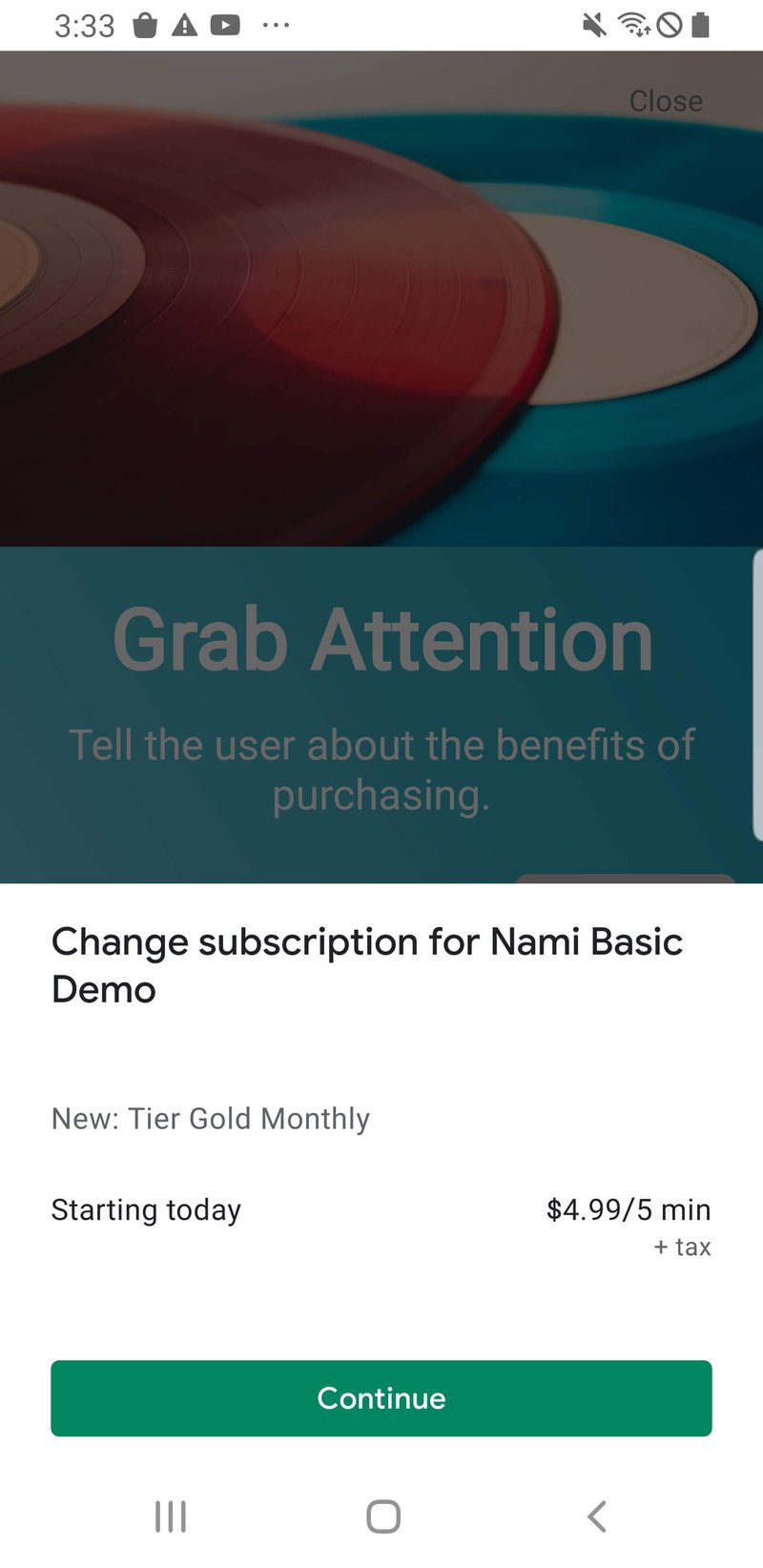 Google Play deferred proration mode sheet