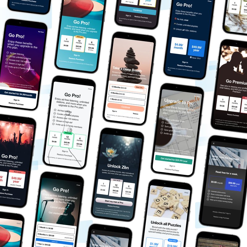 templates available in no-code paywall builder