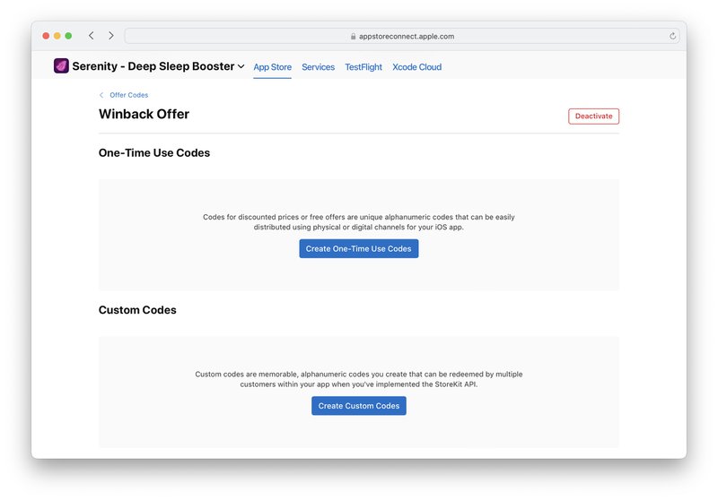 setup onetime and custom apple offer codes