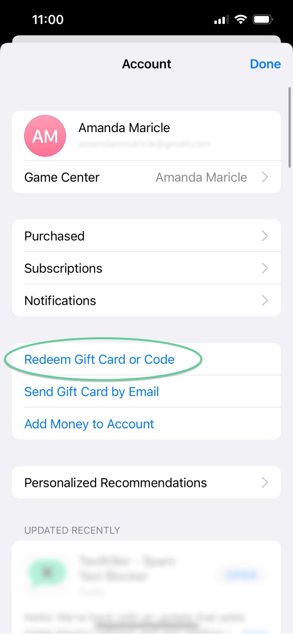 redeem apple offer codes in app store