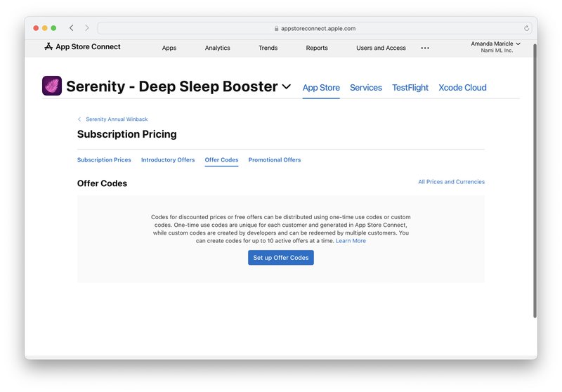 setup new apple offer codes